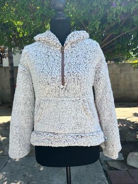 Cozy fleece Jacket - Light brown and grayish
